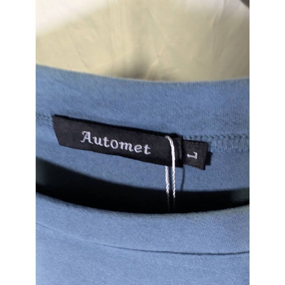NWT Automet Long Sleeve Pocket Tee in a blue-grey Women's Large - Picture 2 of 7